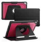 For iPad 10.2 2021 / Air 10.5 Honeycomb Magnetic Rotation Holder Leather Smart Tablet Case(Wine Red)