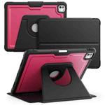For iPad Pro 13 2024 Honeycomb Magnetic Rotation Holder Leather Smart Tablet Case(Wine Red)