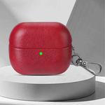 For Samsung Galaxy Buds 3 / 3 Pro Oily Skin Texture PU Earphones Case with Hook(Red)