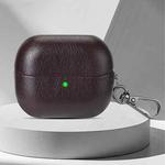 For Samsung Galaxy Buds 3 / 3 Pro Oily Skin Texture PU Earphones Case with Hook(Coffee)