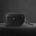 For Sony WF-1000XM5 Litchi Texture PU Earphones Case with Hook(Black)