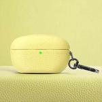 For Sony WF-1000XM5 Litchi Texture PU Earphones Case with Hook(Yellow)