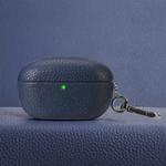 For Sony WF-1000XM5 Litchi Texture PU Earphones Case with Hook(Dark Blue)