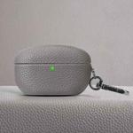 For Sony WF-1000XM5 Litchi Texture PU Earphones Case with Hook(Haze Grey)