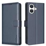 For iPhone 17 Litchi Texture RFID Anti-theft Leather Phone Case(Blue)
