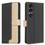 For Sony Xperia 1 VII Color Matching RFID Anti-theft Leather Phone Case(Black)