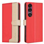 For Sony Xperia 1 VII Color Matching RFID Anti-theft Leather Phone Case(Red)