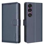 For Sony Xperia 1 VII Litchi Texture RFID Anti-theft Leather Phone Case(Blue)