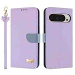 For Google Pixel 10 Pro XL / 9 Pro XL Metal Bow Leather Phone Case with Hand Strap(Purple)