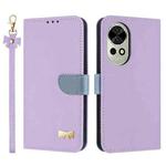 For Huawei nova 12 5G / 13 5G Metal Bow Leather Phone Case with Hand Strap(Purple)
