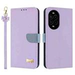 For Huawei nova 13 Pro 5G Metal Bow Leather Phone Case with Hand Strap(Purple)
