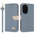 For Huawei nova 13 Pro 5G Metal Bow Leather Phone Case with Hand Strap(Light Blue)