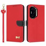 For Honor 300 Pro 5G / 300 Ultra 5G Metal Bow Leather Phone Case with Hand Strap(Red)
