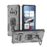 For Nothing Phone 3a Metal Kickstand TPU Hybrid PC Phone Case(Black)