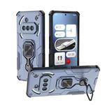 For Nothing Phone 3a Metal Kickstand TPU Hybrid PC Phone Case(Blue)