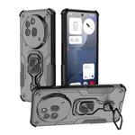 For Nothing Phone 3a Pro Metal Kickstand TPU Hybrid PC Phone Case(Black)
