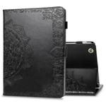 For iPad 2 / 3 / 4 Halfway Mandala Embossing Pattern Horizontal Flip PU Leather Case with Card Slots & Holder(Black)