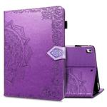 For iPad Pro 10.5 inch Halfway Mandala Embossing Pattern Horizontal Flip PU Leather Case with Card Slots & Holder(Purple)
