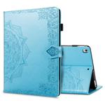 For iPad Pro 10.5 inch Halfway Mandala Embossing Pattern Horizontal Flip PU Leather Case with Card Slots & Holder(Blue)