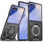 For Samsung Galaxy Z Flip7 5G Rotating Ring Holder Magnetic MagSafe Phone Case(Black)