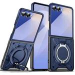 For Samsung Galaxy Z Flip7 5G Rotating Ring Holder Magnetic MagSafe Phone Case(Blue)