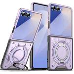 For Samsung Galaxy Z Flip7 5G Rotating Ring Holder Magnetic MagSafe Phone Case(Purple)