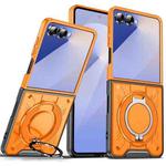 For Samsung Galaxy Z Flip7 5G Rotating Ring Holder Magnetic MagSafe Phone Case(Orange)