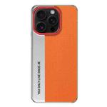 For iPhone 16 Pro Max Camera Design Diamond Texture Leather PC Phone Case(Orange)