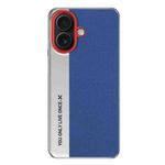 For iPhone 16 Camera Design Diamond Texture Leather PC Phone Case(Blue)