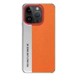 For iPhone 15 Pro Camera Design Diamond Texture Leather PC Phone Case(Orange)