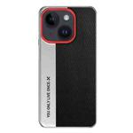 For iPhone 14 Camera Design Diamond Texture Leather PC Phone Case(Black)