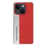 For iPhone 14 Camera Design Diamond Texture Leather PC Phone Case(Red)