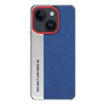 For iPhone 14 Camera Design Diamond Texture Leather PC Phone Case(Blue)