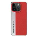 For iPhone 14 Pro Max Camera Design Diamond Texture Leather PC Phone Case(Red)