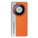 For Huawei Mate 60 Camera Design Diamond Texture Leather PC Phone Case(Orange)