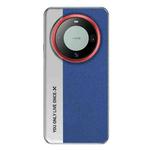 For Huawei Mate 60 Camera Design Diamond Texture Leather PC Phone Case(Blue)