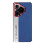 For Huawei Pura 70 Pro / 70 Pro+ Camera Design Diamond Texture Leather PC Phone Case(Blue)
