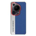 For Huawei Pura 70 Camera Design Diamond Texture Leather PC Phone Case(Blue)