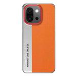 For OnePlus 13T Camera Design Diamond Texture Leather PC Phone Case(Orange)
