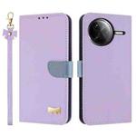 For Redmi K80 Pro / Poco F7 Pro Metal Bow Leather Phone Case with Hand Strap(Purple)
