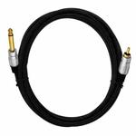 6.35mm Mono Plug Male to RCA Male Audio Adapter Cable for Ampfler, Speaker, Guitar, Length:3m(Black)