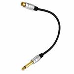 6.35mm Mono Plug Male to RCA Female Audio Adapter Cable for Ampfler, Speaker, Guitar, Length:0.3m(Black)