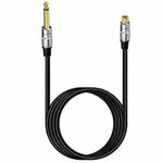 6.35mm Mono Plug Male to RCA Female Audio Adapter Cable for Ampfler, Speaker, Guitar, Length:1.8m(Black)