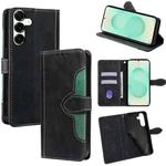 For Samsung Galaxy S25+ 5G Skin Feel Magnetic Buckle Leather Phone Case(Black)