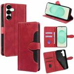 For Samsung Galaxy S25+ 5G Skin Feel Magnetic Buckle Leather Phone Case(Red)