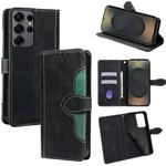 For Samsung Galaxy S25 Ultra 5G Skin Feel Magnetic Buckle Leather Phone Case(Black)
