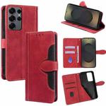 For Samsung Galaxy S25 Ultra 5G Skin Feel Magnetic Buckle Leather Phone Case(Red)