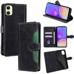 For Samsung Galaxy A05 4G Skin Feel Magnetic Buckle Leather Phone Case(Black)