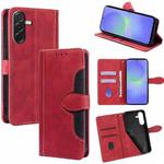 For Samsung Galaxy A36 5G Skin Feel Magnetic Buckle Leather Phone Case(Red)