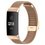 For Fitbit Charge 4 / 3 xDfind Milanese Metal Buckle Watch Band(Rose Gold)